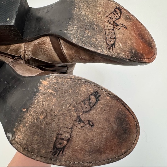 Freebird by Steven Taupe Leather Distressed Sammi Ankle Boots/Booties Size 7 - Picture 7 of 8